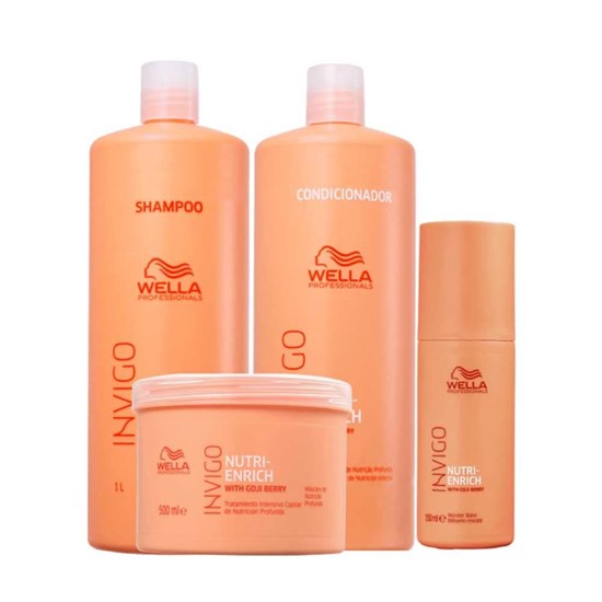 Wella Professionals Invigo Nutri-Enrich Kit Shampoo+Cond+Máscara+Leave-in