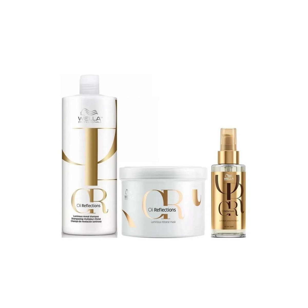 Wella Professionals Oil Reflections Shampoo 1L + Máscara 500g + Óleo Reflections 100ml Wella Professionals Oil Reflections Shampoo 1L + Máscara 500g + Óleo Reflections 100ml