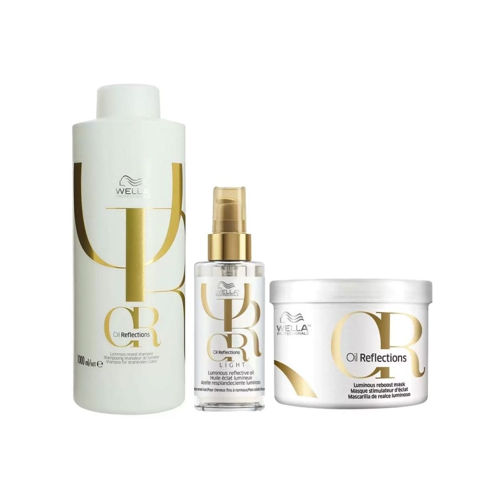 Wella Professionals Oil Reflections - Shampoo 1L + Máscara 500ml + Óleo Light 100ml