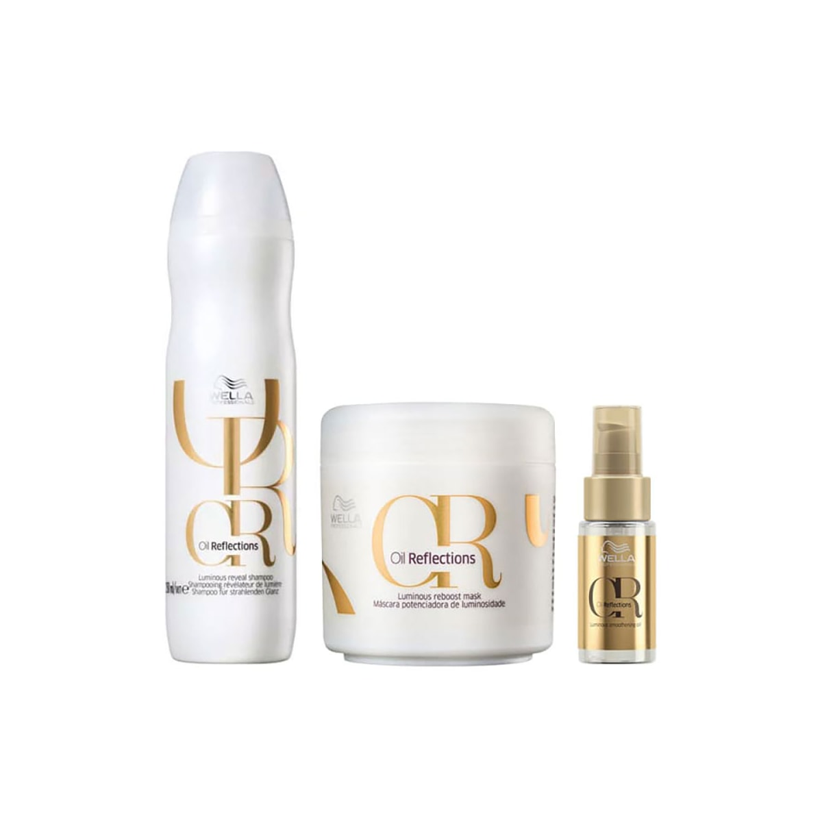 Wella Professionals Oil Reflections - Shampoo 250ml + Máscara 150ml + Óleo Light 30ml Wella Professionals Oil Reflections - Shampoo 250ml + Máscara 150ml + Óleo Light 30ml
