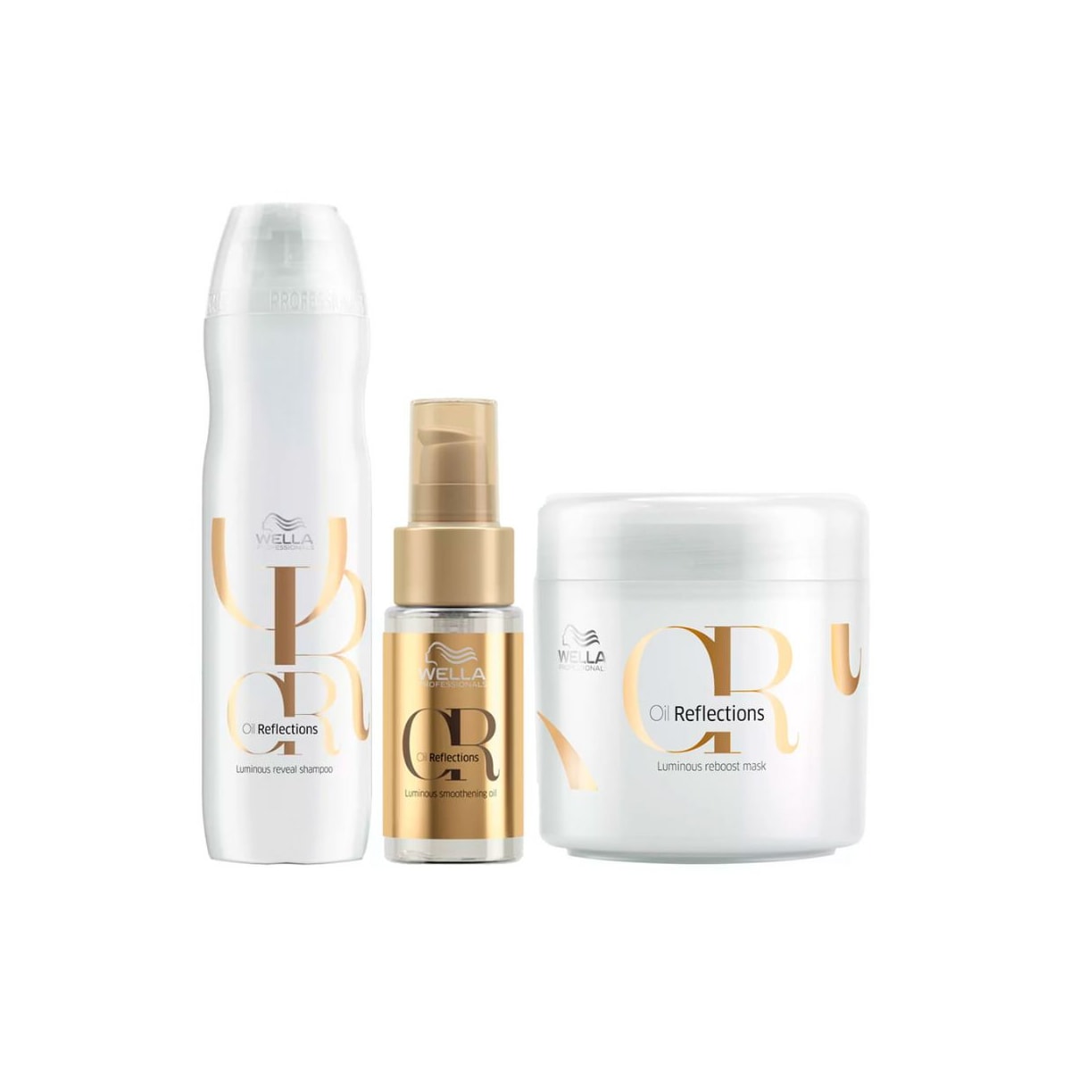 Wella Professionals Oil Reflections Shampoo 250ml + Óleo 30ml + Máscara 150ml Wella Professionals Oil Reflections Shampoo 250ml + Óleo 30ml + Máscara 150ml