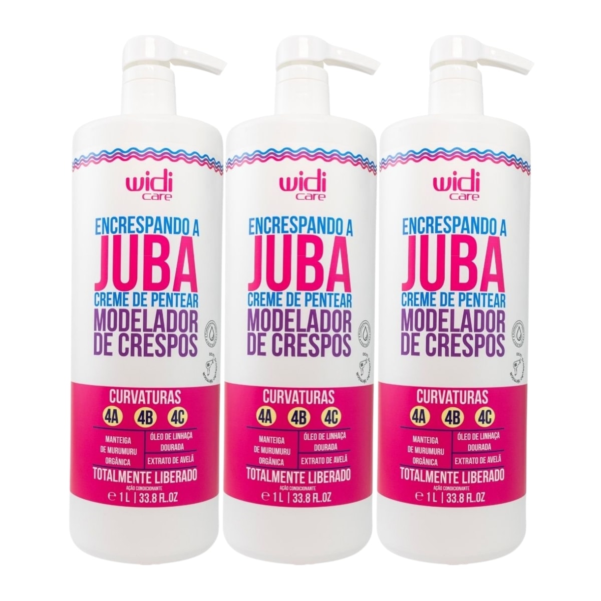 Widi Care Encrespando a Juba Kit 3 Creme de Pentear 1L