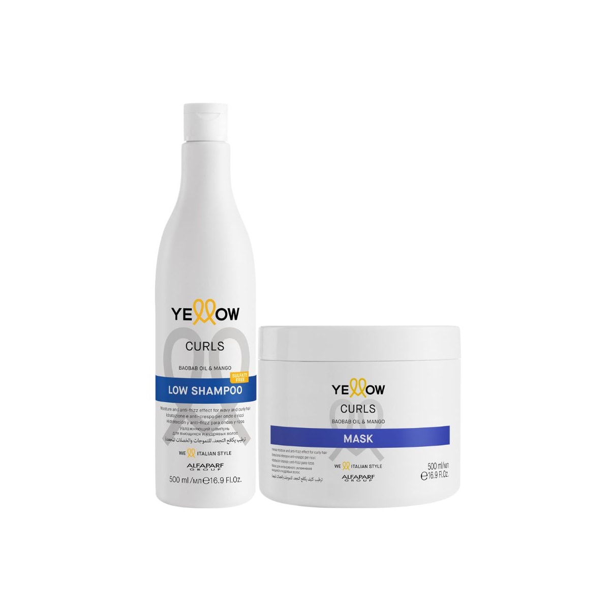 Yellow Curls Kit Shampoo + Máscara 500ml Yellow Curls Kit Shampoo + Máscara 500ml