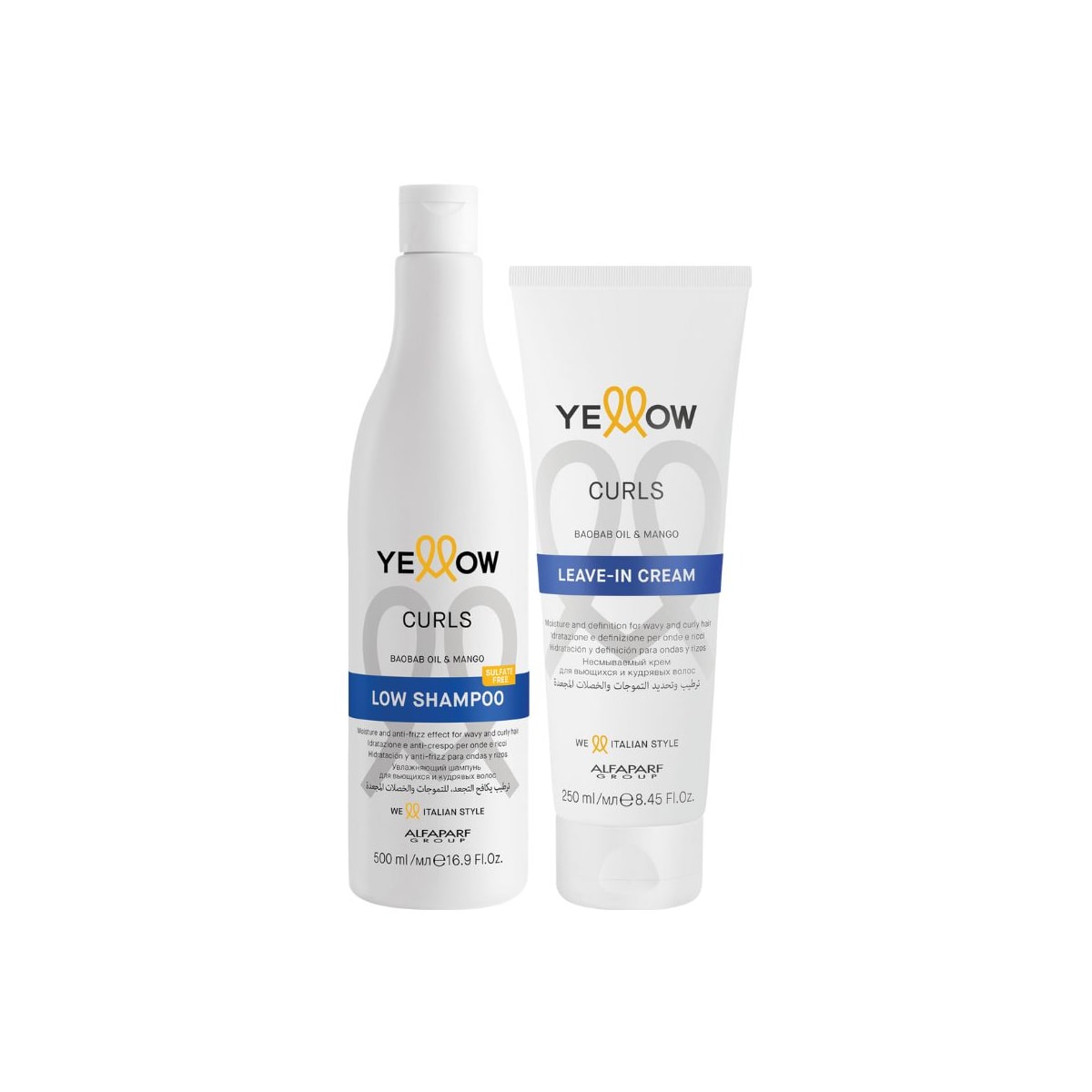 Yellow Curls Shampoo 500ml + Leave in Cream 250ml Yellow Curls Shampoo 500ml + Leave in Cream 250ml