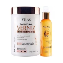 Ykas Banho de Verniz Máscara Capilar 1Kg + BBtox Líquido Tratamento 250ml