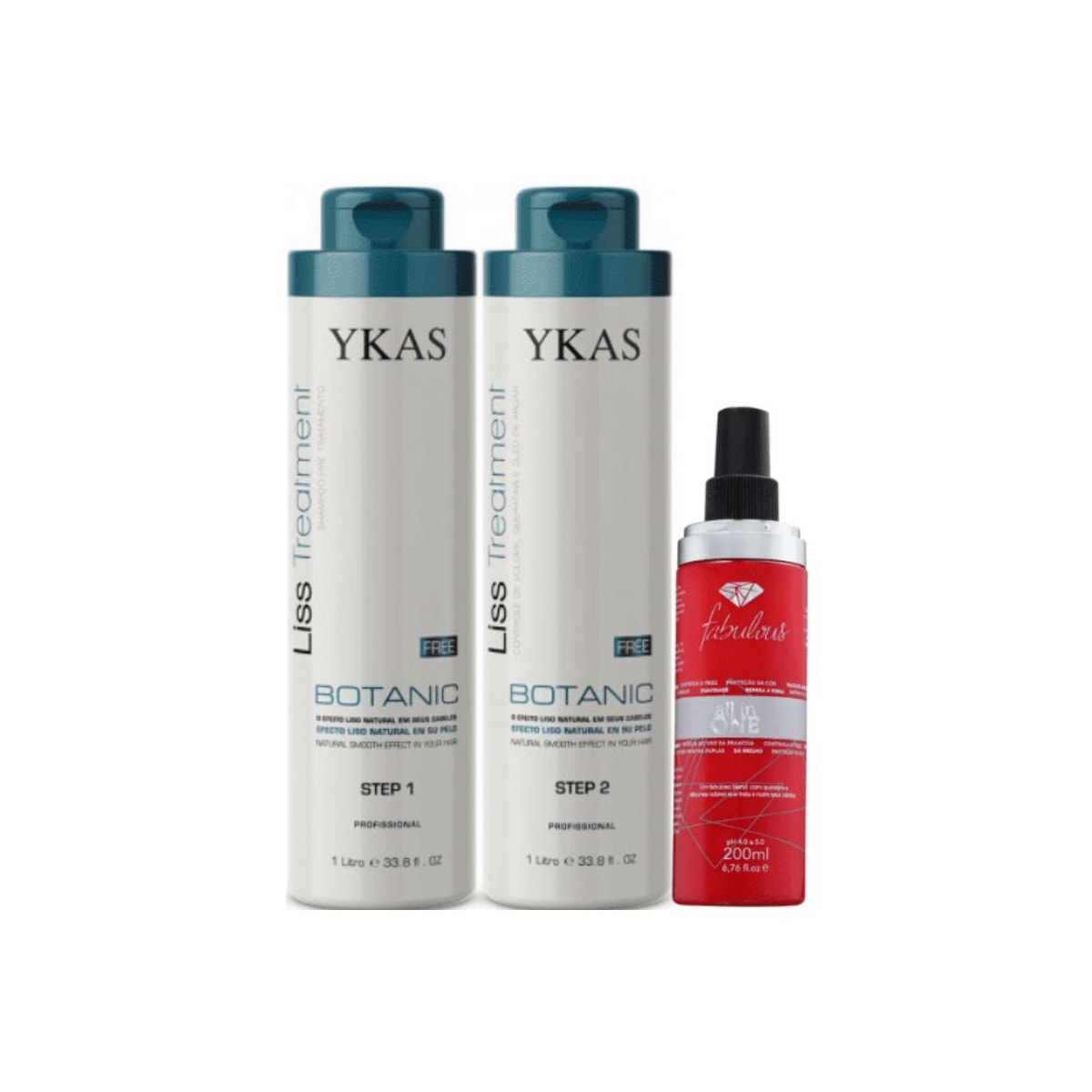 Ykas Botanic Escova Progressiva Formol Free (2 x 1 litro) + Fabulous All In One
