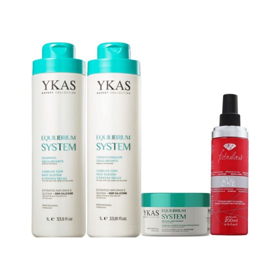 Ykas Equilibrium System Kit Grande Completo +  Fabulous Hair All in One