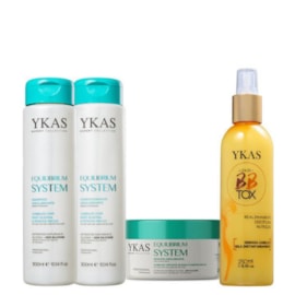 Ykas Equilibrium System Kit Pequeno Completo +  Ykas BBtox Líquido Desmaia Cabelo 250ml Ykas Equilibrium System Kit Pequeno Completo +  Ykas BBtox Líquido Desmaia Cabelo 250ml