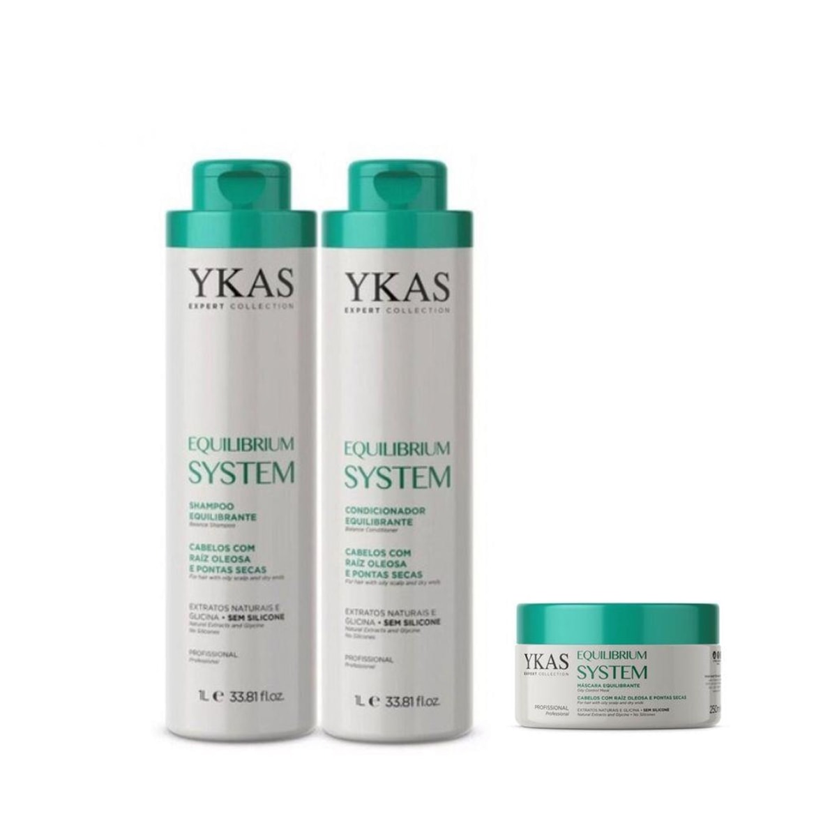 Ykas Equilibrium System Shampoo + Condicionador 1L + Máscara 250g Ykas Equilibrium System Shampoo + Condicionador 1L + Máscara 250g