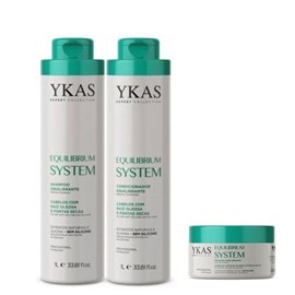 Ykas Equilibrium System Shampoo + Condicionador 1L + Máscara 250g
