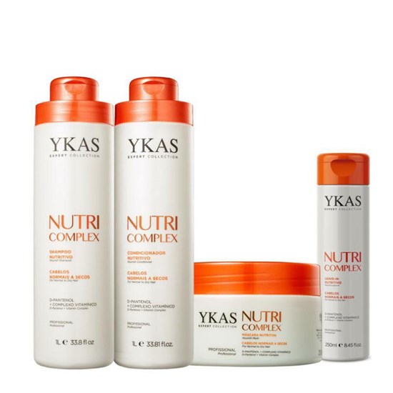 Ykas Nutri Complex Shampoo + Condicionador 1L + Máscara 250g + Leave-in 250g