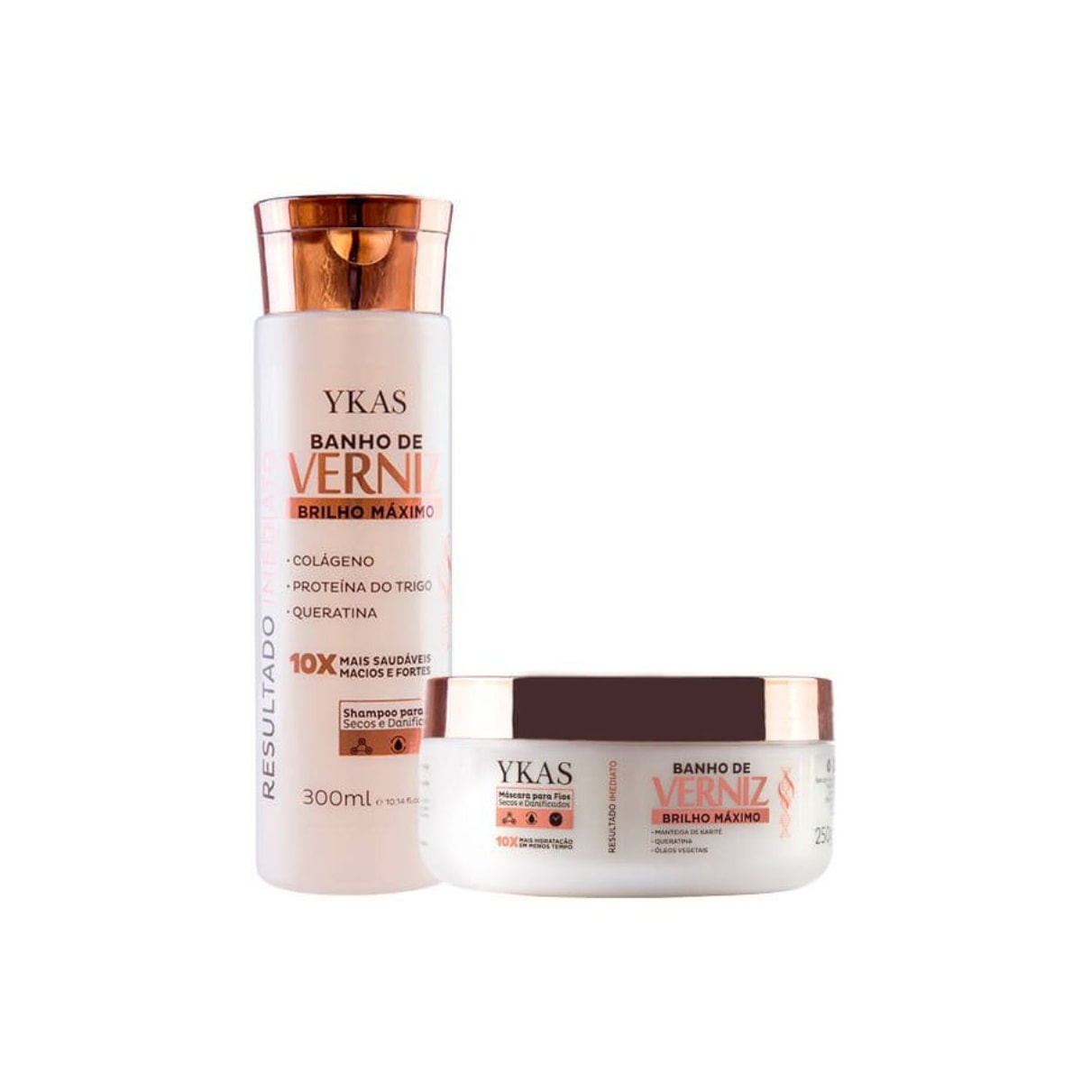 Ykas Verniz Shampoo 300ml + Máscara 250g Ykas Verniz Shampoo 300ml + Máscara 250g