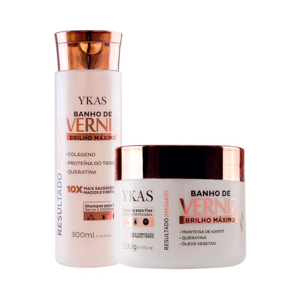 Ykas Verniz Shampoo 300ml + Máscara 500g