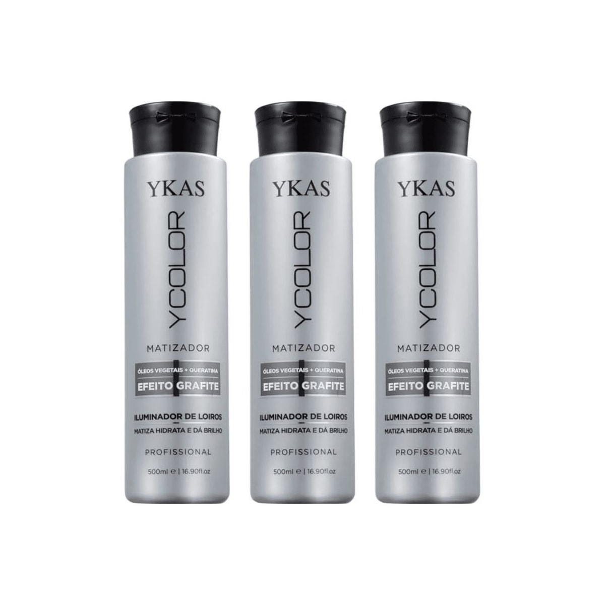 Ykas YColor Matizador Grafite 500ml (3 Unidades)
