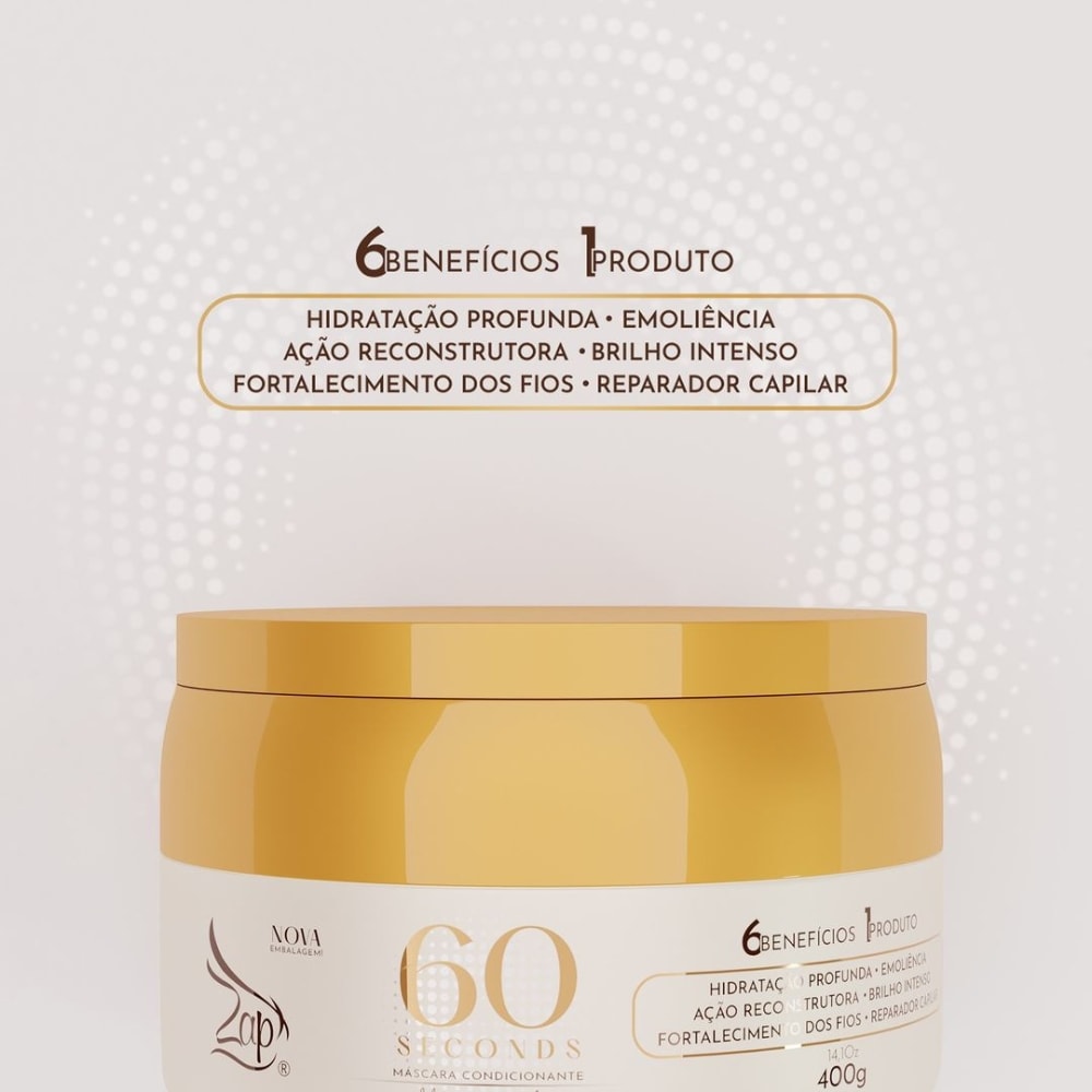 Zap 60 Seconds Máscara Alto Impacto 400g - Doce Beleza
