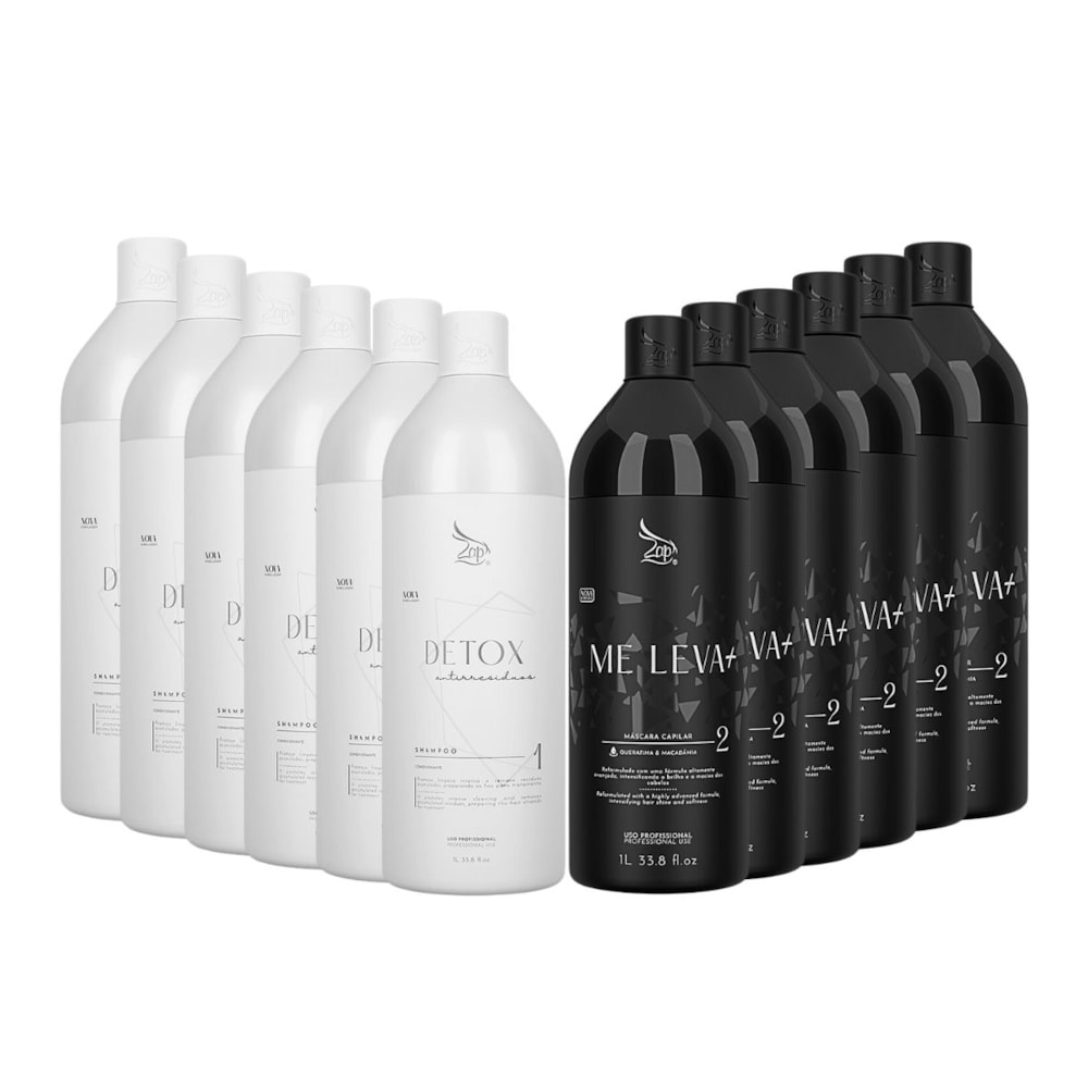 Zap Me Leva+ 6 Kits Shampoo e Máscara (2 x 1 Litro)