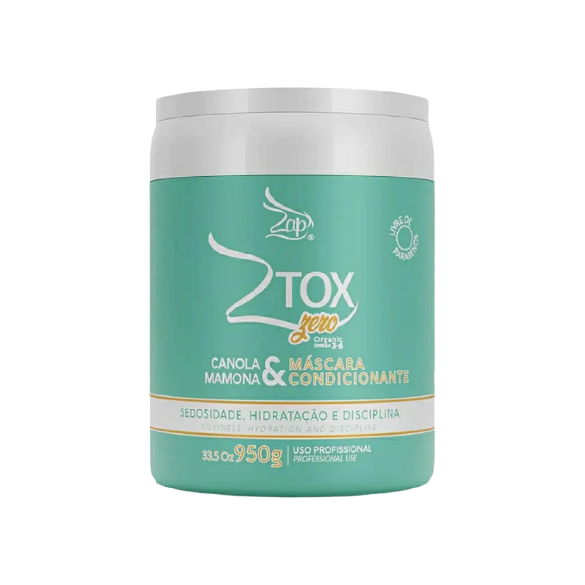 Zap Ztox Zero Orgânico Canola e Mamona Máscara Condicionante 950g Zap Ztox Zero Orgânico Canola e Mamona Máscara Condicionante 950g
